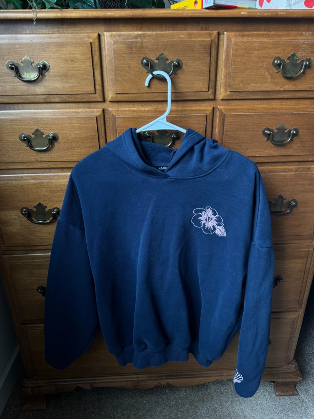Hawaiian Vibe Hoodie with Embroidered Designs